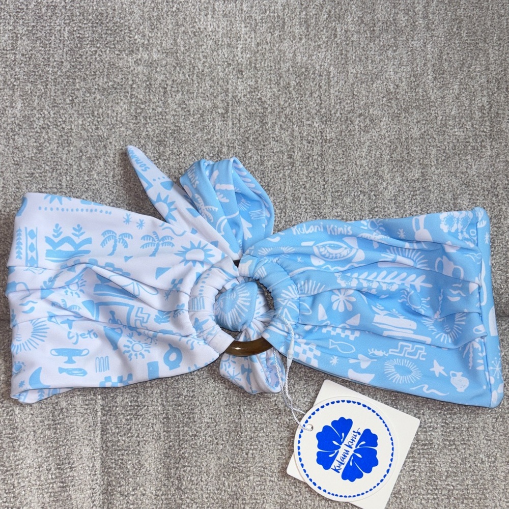 NWT Kulani Kinis Strapless Bandeau Bikini Top - In Cloud Kisses